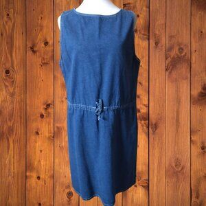 MARSH LANDING WOMEN'S MEDIUM SLEEVELESS BLUE JEAN JUMPER DRESS DENIM CLASSIC